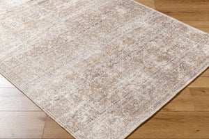 Livabliss Rainier Flatweave Polyester Area Rug Filigreed Antique Pattern for Farmhouse Living Rooms Light Brown, Cr 2'7" x 12' PNWRN2303-2712