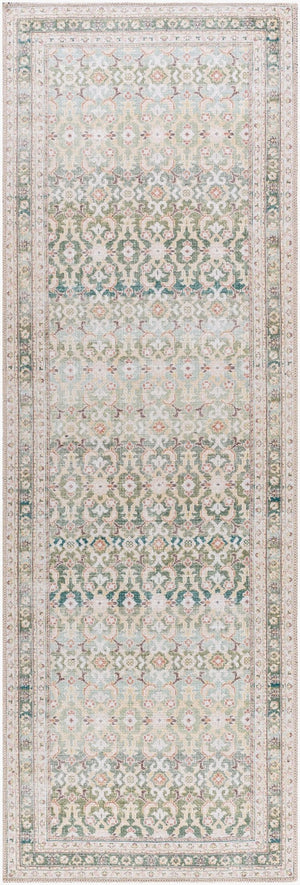 Livabliss Rainier Filigree Polyester Area Rug Machine Woven Organic Forest Palette Living Room Olive, Seafoam 2'7" x 7'10" PNWRN2304-27710