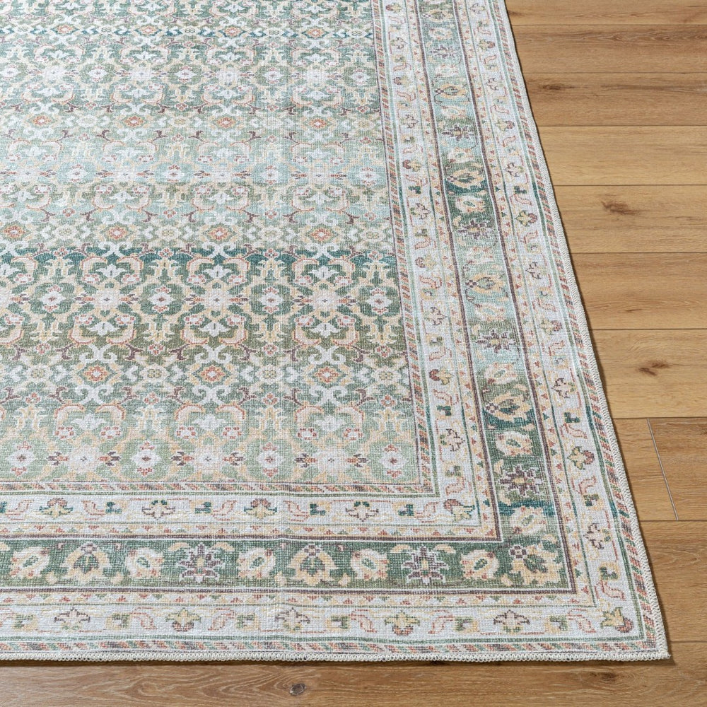 Livabliss Rainier Filigree Polyester Area Rug Machine Woven Organic Forest Palette Living Room Olive, Seafoam 5'3" x 7'3" PNWRN2304-5373