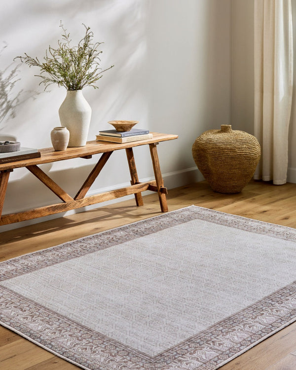 Livabliss Rainier Country Cottage Polyester Area Rug for Living and Dining Room Spaces Cream, Brown 10' x 14' PNWRN2307-1014