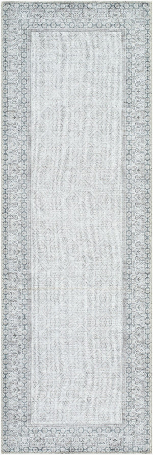 Livabliss Rainier Cottage Style Machine Woven Polyester Area Rug for Living and Dining Rooms White, Blue 2'7" x 10' PNWRN2308-2710