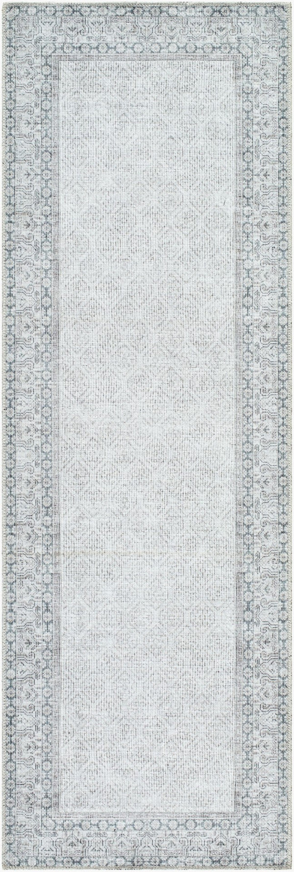 Livabliss Rainier Cottage Style Machine Woven Polyester Area Rug for Living and Dining Rooms White, Blue 2'7" x 10' PNWRN2308-2710