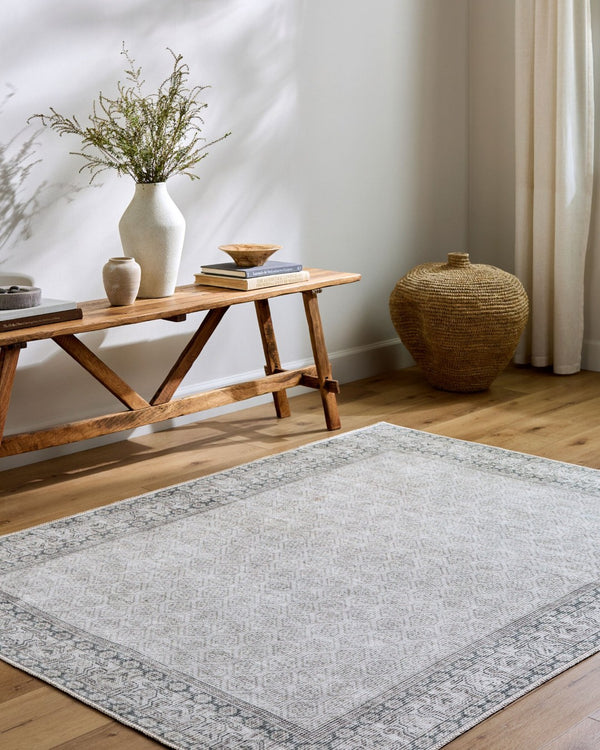 Livabliss Rainier Cottage Style Machine Woven Polyester Area Rug for Living and Dining Rooms White, Blue 7'10" x 10'2" PNWRN2308-710102