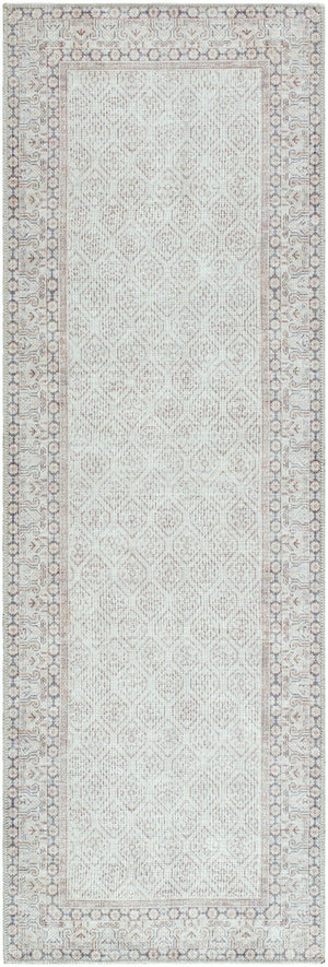 Livabliss Rainier Machine Woven Polyester Area Rug Cottage Style Low Pile for Living Dining Rooms Cream, Tan 2'7" x 7'10" PNWRN2309-27710