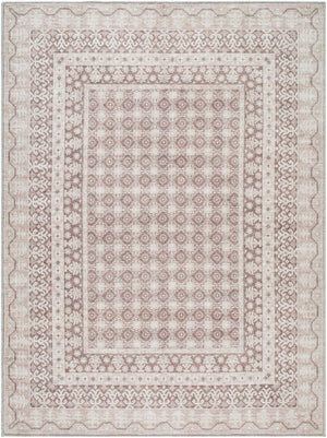 Livabliss Rainier Machine Woven Polyester Area Rug Country Cottage Style for Living Dining Rooms Light Brown, Da 5'3" x 7'3" PNWRN2310-5373