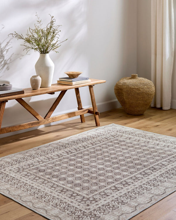 Livabliss Rainier Machine Woven Polyester Area Rug Country Cottage Style for Living Dining Rooms Light Brown, Da 2'7" x 12' PNWRN2310-2712