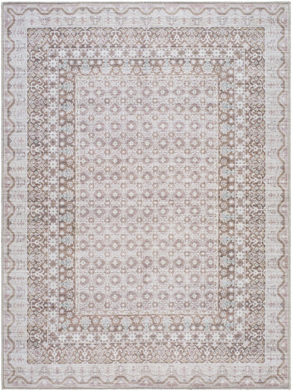 Livabliss Rainier Country Cottage Polyester Area Rug for Living Dining Rooms Low Pile Easy Care Light Gray, Dar 8'10" x 12' PNWRN2312-81012