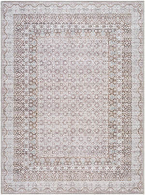 Livabliss Rainier Country Cottage Polyester Area Rug for Living Dining Rooms Low Pile Easy Care Light Gray, Dar 8'10" x 12' PNWRN2312-81012