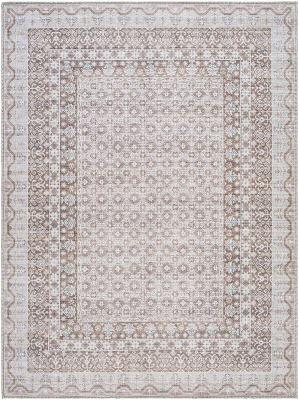 Livabliss Rainier Country Cottage Polyester Area Rug for Living Dining Rooms Low Pile Easy Care Light Gray, Dar 8'10" x 12' PNWRN2312-81012
