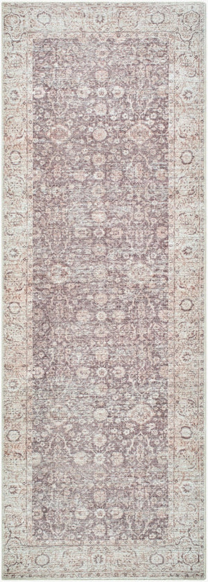 Livabliss Spokane Traditional Runner Rug Machine Woven Polyester for Hallways and Entryways Dark Brown, Cre 2'7" x 10' PNWSP2302-2710