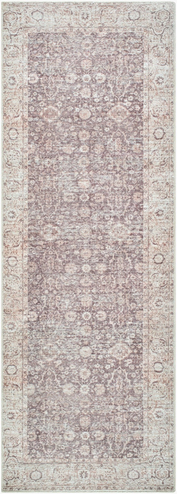 Livabliss Spokane Traditional Runner Rug Machine Woven Polyester for Hallways and Entryways Dark Brown, Cre 2'7" x 10' PNWSP2302-2710