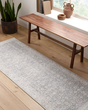 Livabliss Spokane Traditional Polyester Runner Rug for Hallways Entryways and Kitchen Spaces Charcoal, White 6'6" x 9' PNWSP2305-669