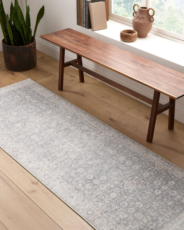 Livabliss Spokane Traditional Polyester Runner Rug for Hallways Entryways and Kitchen Spaces Charcoal, White 6'6" x 9' PNWSP2305-669