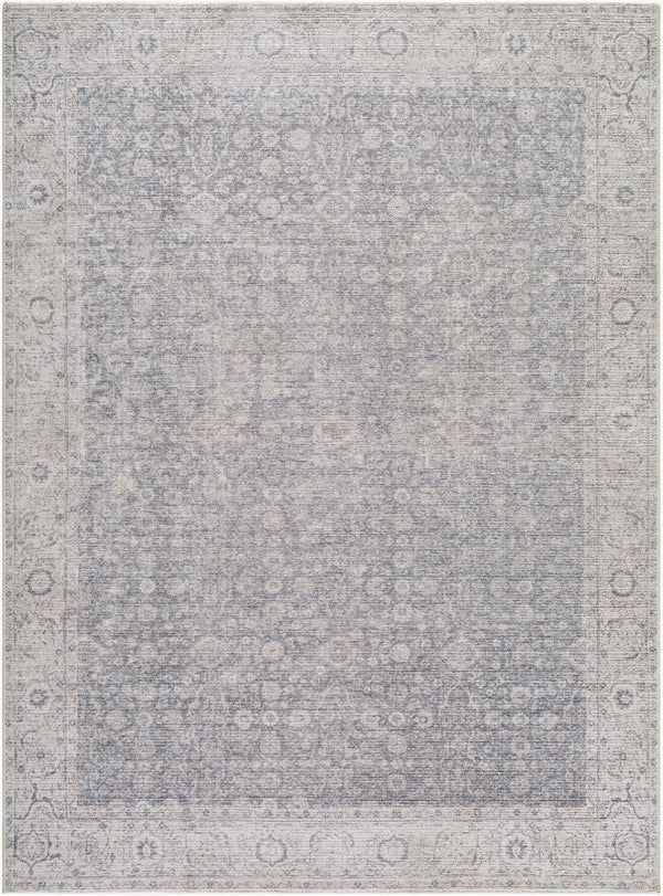 Livabliss Spokane Traditional Polyester Runner Rug for Hallways Entryways and Kitchen Spaces Charcoal, White 6'6" x 9' PNWSP2305-669