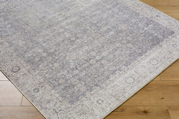Livabliss Spokane Traditional Polyester Runner Rug for Hallways Entryways and Kitchen Spaces Charcoal, White 6'6" x 9' PNWSP2305-669