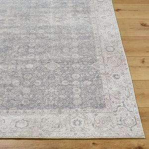 Livabliss Spokane Traditional Polyester Runner Rug for Hallways Entryways and Kitchen Spaces Charcoal, White 6'6" x 9' PNWSP2305-669