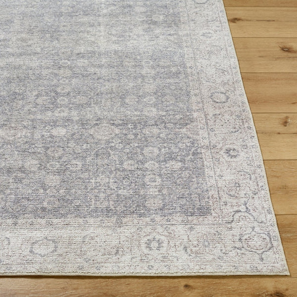 Livabliss Spokane Traditional Polyester Runner Rug for Hallways Entryways and Kitchen Spaces Charcoal, White 6'6" x 9' PNWSP2305-669