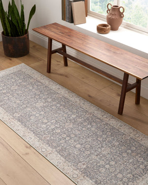 Livabliss Spokane Traditional Runner Rug Machine Woven Polyester for Hallway or Bedside Use Charcoal, Ivory 6'6" x 9' PNWSP2306-669