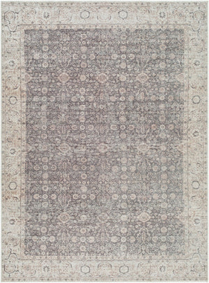 Livabliss Spokane Traditional Runner Rug Machine Woven Polyester for Hallway or Bedside Use Charcoal, Ivory 6'6" x 9' PNWSP2306-669