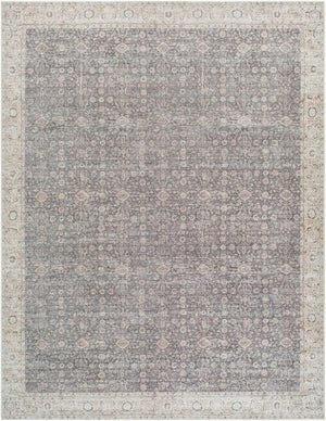 Livabliss Spokane Traditional Runner Rug Machine Woven Polyester for Hallway or Bedside Use Charcoal, Ivory 7'9" x 10' PNWSP2306-7910
