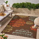 Christopher Knight Home® - Noble House - Ramonna Indoor Floral 5 X 8 Area Rug, Brown and Blue