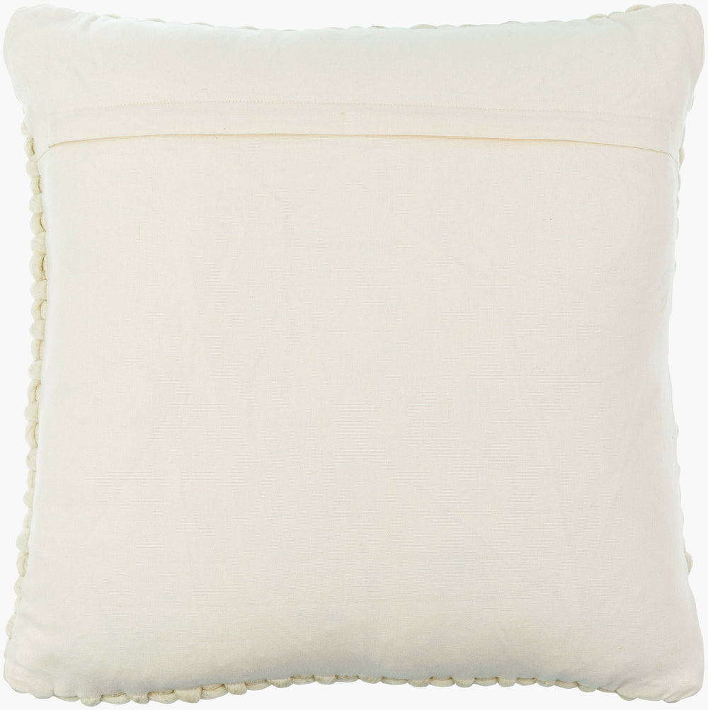 Surya Pansy Cozy Cottage-style Accent Pillow 18"L X 18"W - Soft Cotton & Wool Blend For Home Decor Ivory Wool,Cotton Pny001-2222d