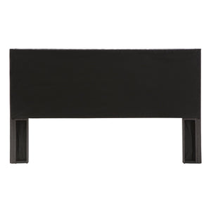 Homelegance By Top-Line Thorin Wingback Button Tufted Linen Fabric Headboard Dark Grey Linen