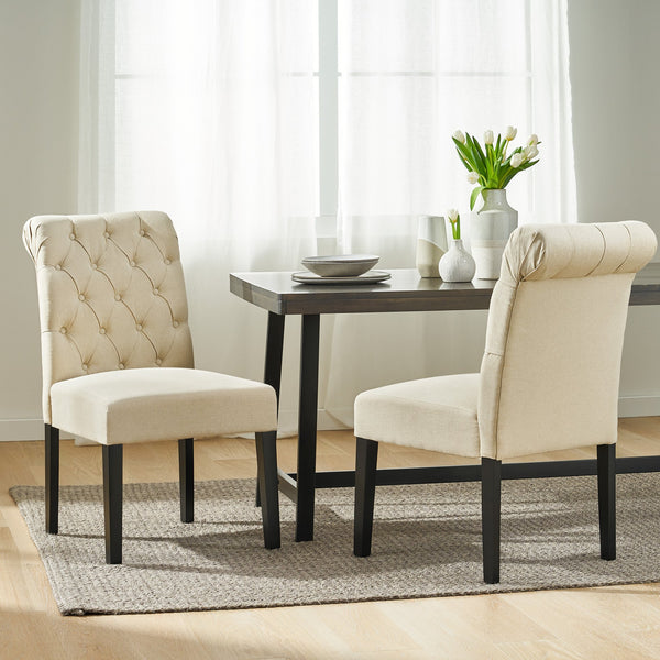 English Elm Christopher Knight Home® - BROXTON Plush Tufted Rolltop Dining Chair Set of 2 — Diamond Stitch, Tapered Wood Legs, Natural Finish 52454.00