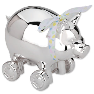 Lenox Reed and Barton Piggy with Wheels Silverplate Bank Metallic, NO COLOR METAL 640