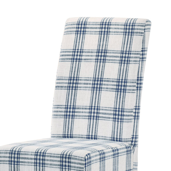 English Elm Christopher Knight Home® - DINING Chair with Plush Fabric Upholstery, Rubberwood Legs, Contemporary Minimalist Comfort and Style Blue+Cream 60162.00DBLUPLD