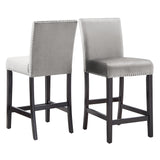 Homelegance By Top-Line Saber Nailhead Velvet Upholstered Chairs (Set of 2) Grey Wood