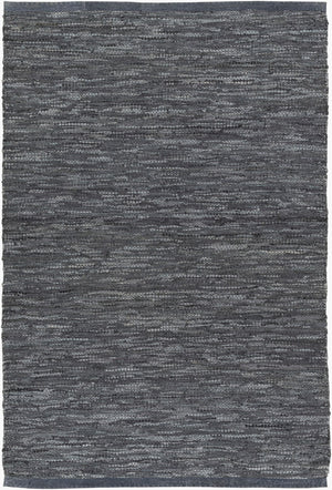 Surya Porter Glam Modern 2' X 3' Hand-woven Leather Rug - Unique Textured Design For Sophisticated Spaces Denim Leather Poe2300-23