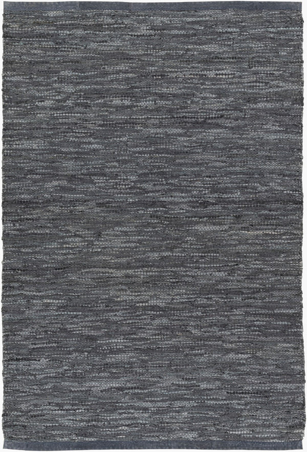 Surya Porter Glam Modern 2' X 3' Hand-woven Leather Rug - Unique Textured Design For Sophisticated Spaces Denim Leather Poe2300-23