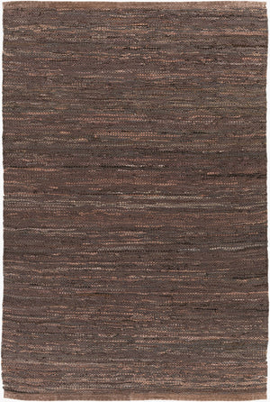 Surya Porter Glam Modern 2' X 3' Hand-woven Leather Rug - Unique Textured Design For Sophisticated Spaces Charcoal Leather Poe2301-2339