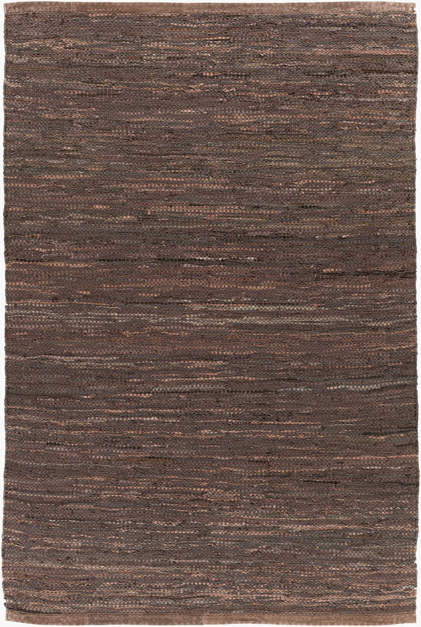 Surya Porter Glam Modern 2' X 3' Hand-woven Leather Rug - Unique Textured Design For Sophisticated Spaces Charcoal Leather Poe2301-2339
