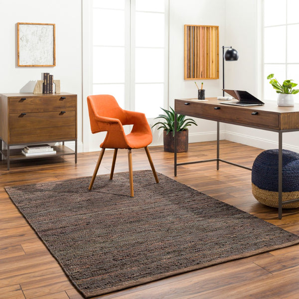 Surya Porter Glam Modern 2' X 3' Hand-woven Leather Rug - Unique Textured Design For Sophisticated Spaces Charcoal Leather Poe2301-2339