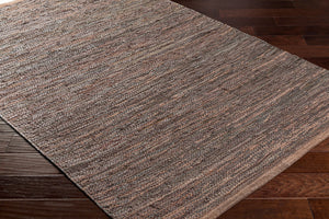 Surya Porter Glam Modern 2' X 3' Hand-woven Leather Rug - Unique Textured Design For Sophisticated Spaces Charcoal Leather Poe2303-69