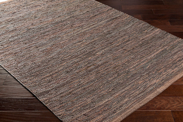 Surya Porter Glam Modern 2' X 3' Hand-woven Leather Rug - Unique Textured Design For Sophisticated Spaces Charcoal Leather Poe2303-69