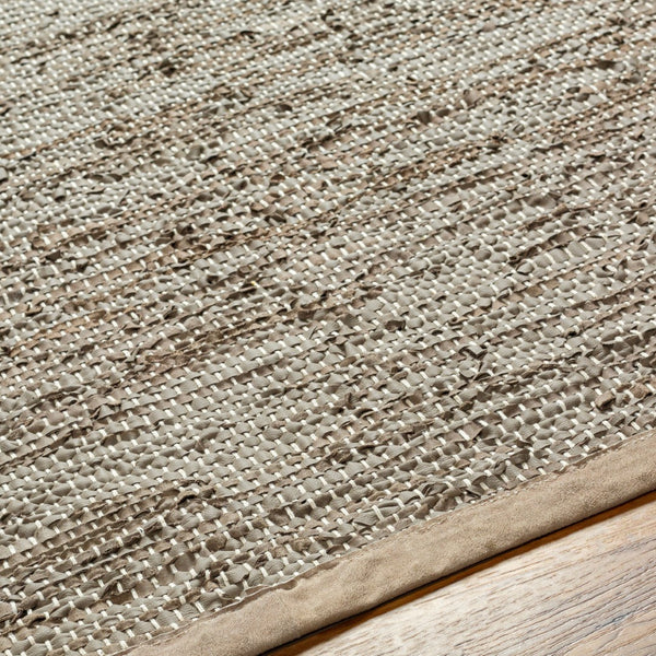 Surya Porter Glam Modern 2' X 3' Hand-woven Leather Rug - Unique Textured Design For Sophisticated Spaces Charcoal Leather Poe2303-69