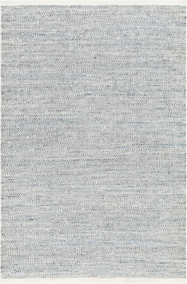 Surya Porter Glam Modern 2' X 3' Hand-woven Leather Rug - Unique Textured Design For Sophisticated Spaces Pale Blue Leather Poe2304-810