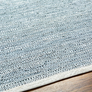 Surya Porter Glam Modern 2' X 3' Hand-woven Leather Rug - Unique Textured Design For Sophisticated Spaces Pale Blue Leather Poe2304-810