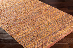 Surya Porter Glam Modern 2' X 3' Hand-woven Leather Rug - Unique Textured Design For Sophisticated Spaces Rust Leather Poe2305-576