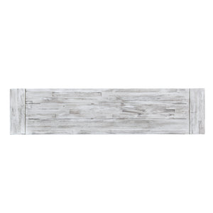 English Elm Dark Acacia Slatted Dining Bench Handcrafted with Iron Frame for Farmhouse Spaces Grey+Black 54562.00SGRY