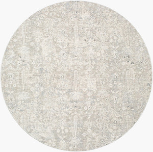 Livabliss Poetry Turkish Machine Woven Polyester Area Rug with Fringe for Living Rooms Cream, Light Sl 6'7" x 6'7" POI2300-67RD