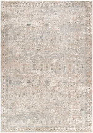 Livabliss Poetry Collection Medallion Area Rug Turkish Machine Woven Polyester with Fringe Accent Cream, Light Sl 2'7" x 3'11" POI2302-27311