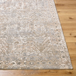Livabliss Poetry Collection Medallion Area Rug Turkish Machine Woven Polyester with Fringe Accent Cream, Light Sl 7'10" x 10'2" POI2302-710102
