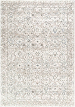 Livabliss Poetry Machine Woven Polyester Area Rug Ornate Traditional Pattern with Soft Fringe Border Light Slate, Cr 10' x 13'11" POI2304-101311
