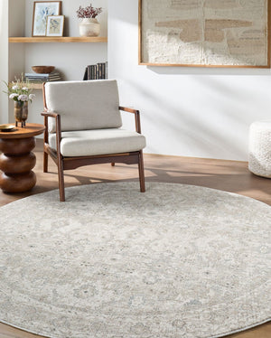 Livabliss Poetry Machine Woven Polyester Area Rug Ornate Traditional Pattern with Soft Fringe Border Light Slate, Cr 10' x 13'11" POI2304-101311