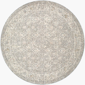 Livabliss Poetry Traditional Fringe Area Rug Turkish Woven Polyester for Living Room Bedroom Cream, Light Sa 7'10" x 7'10" POI2306-710RD