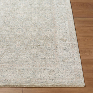 Livabliss Poetry Medallion Area Rug with Fringe Border for Formal Dining and Living Rooms Cream, Slate 2'7" x 10' POI2307-2710